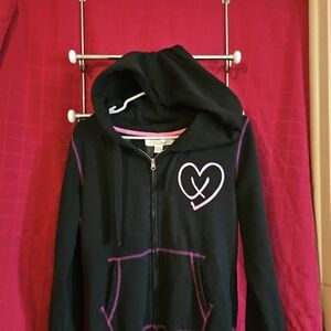Black Hoodie with Pink Heart Design Girls ***5/30***